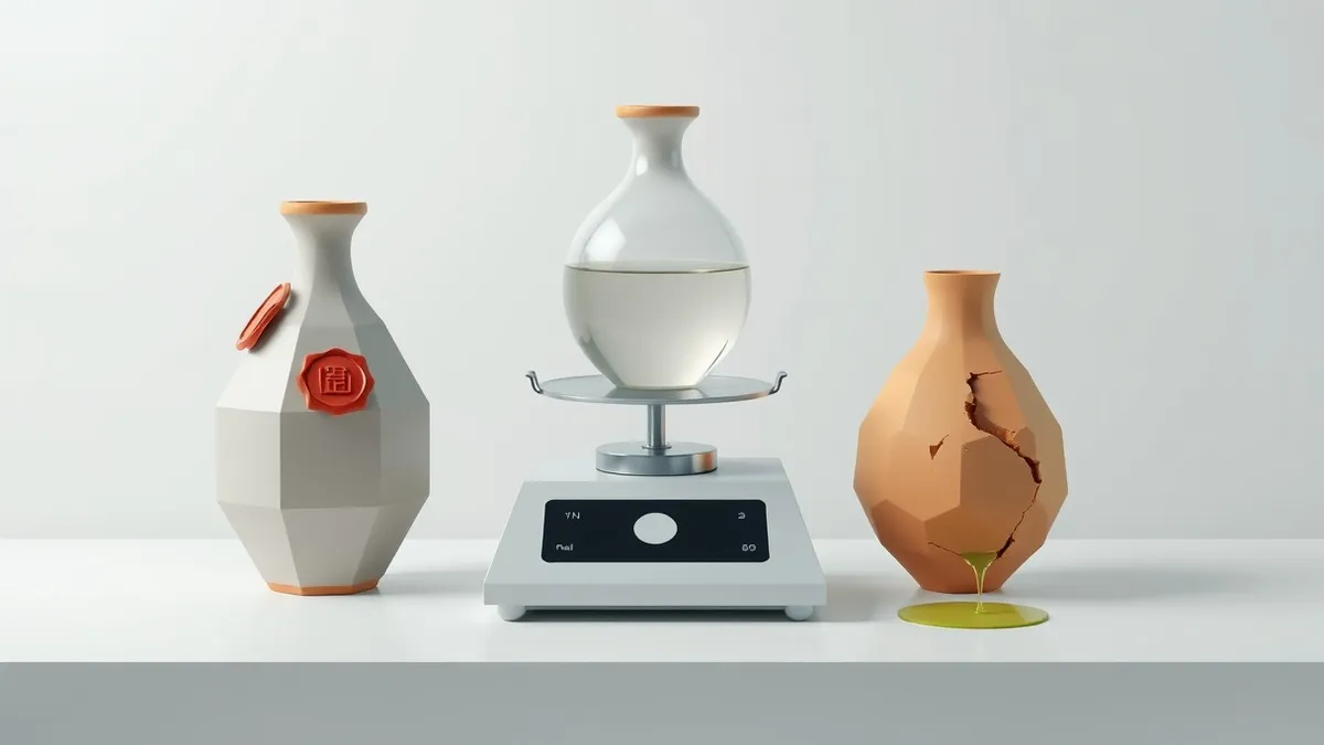 Illustration: A clean white desk holds three identical clay vases.