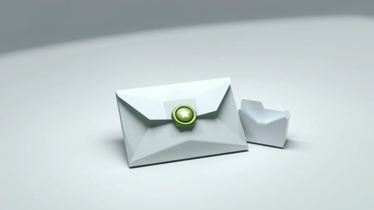 Illustration: A sealed envelope rests on a sterile white table, its flap tightly shut with a simple wax seal.