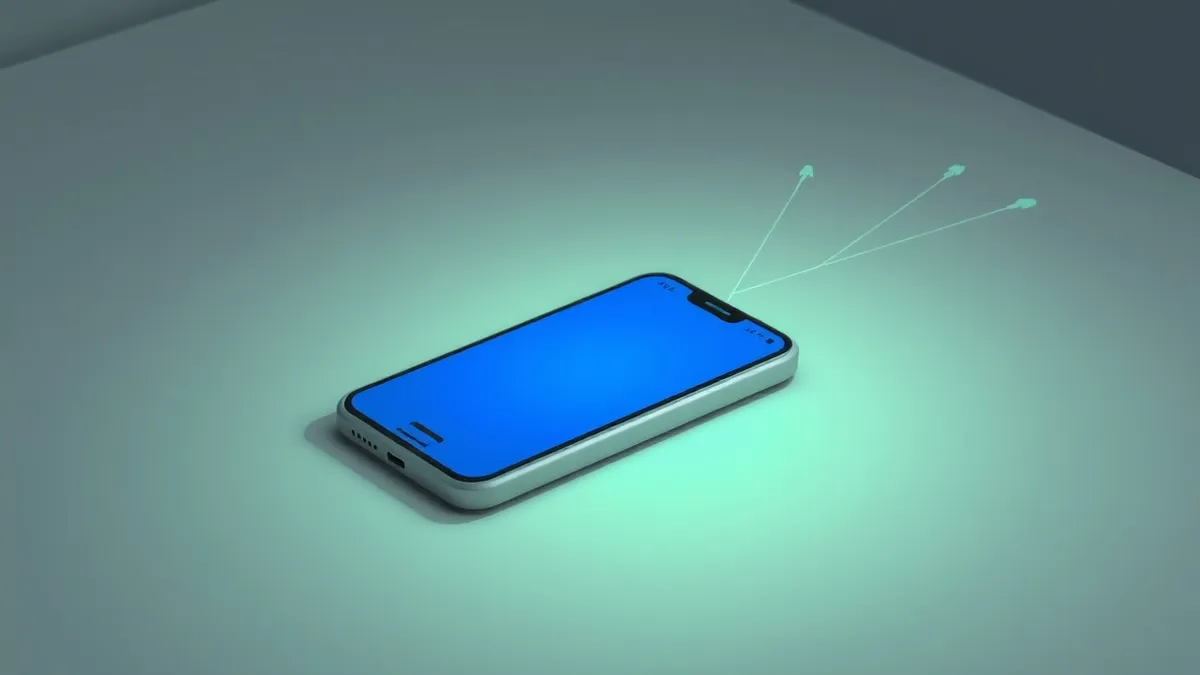 Illustration: A smartphone rests on a table, its screen displaying a single, generic blue hyperlink.