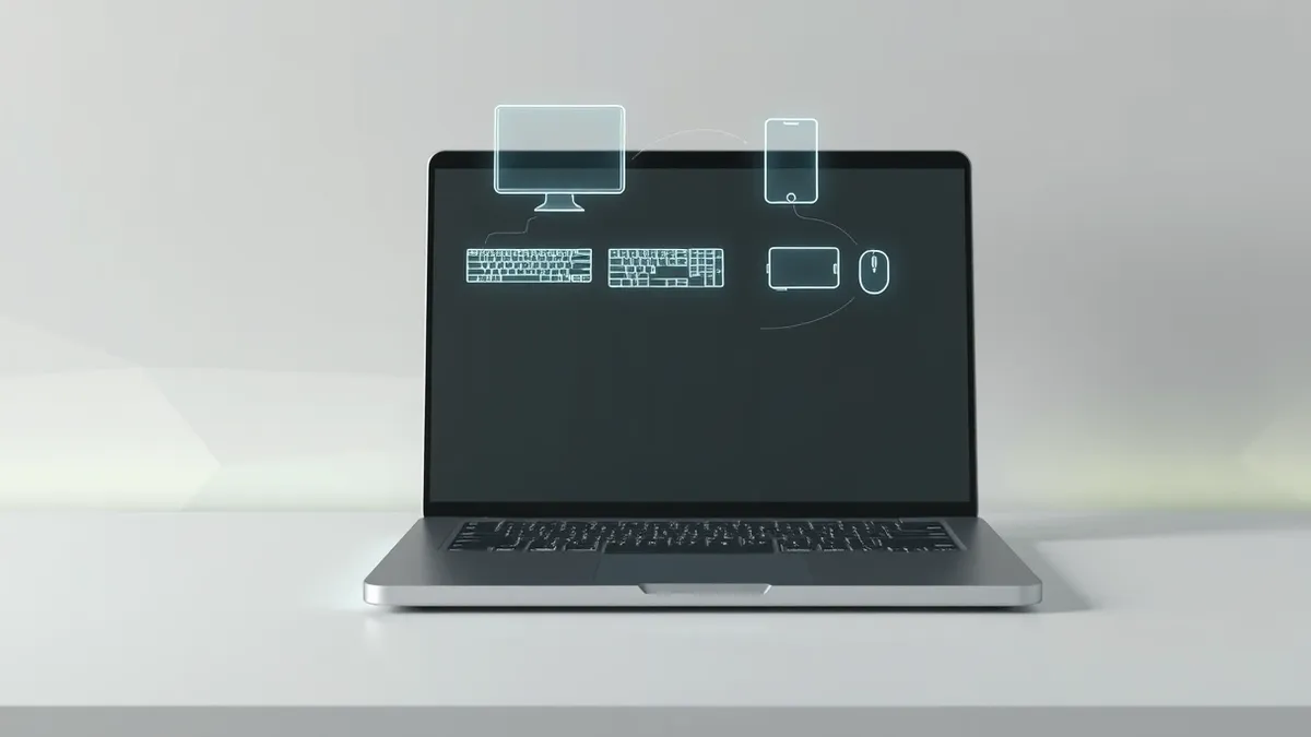 Illustration: A closed laptop sits on a clean desk.